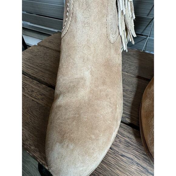 Sam Edelman Louie Suede Fringe Western Cowgirl Festival Ankle Bootie 10 - Picture 9 of 12